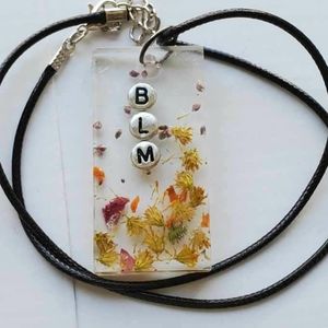 BLM Resin Necklace or keychain
